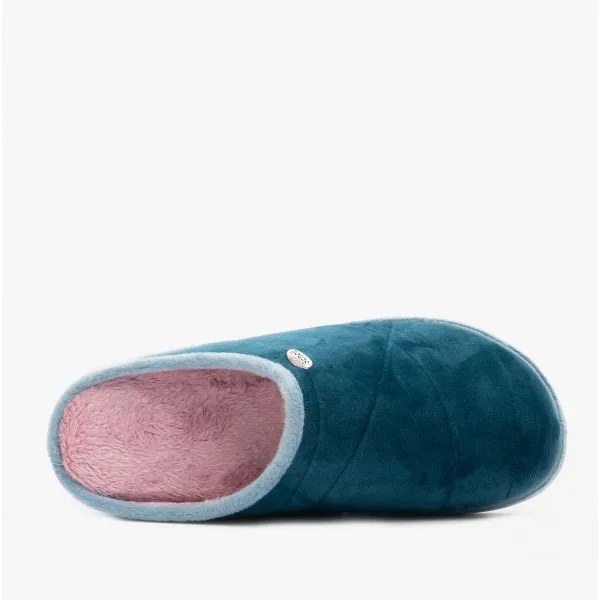Scholl HOLLY 2.0 Womens Quilted Mule Slippers Petrolia