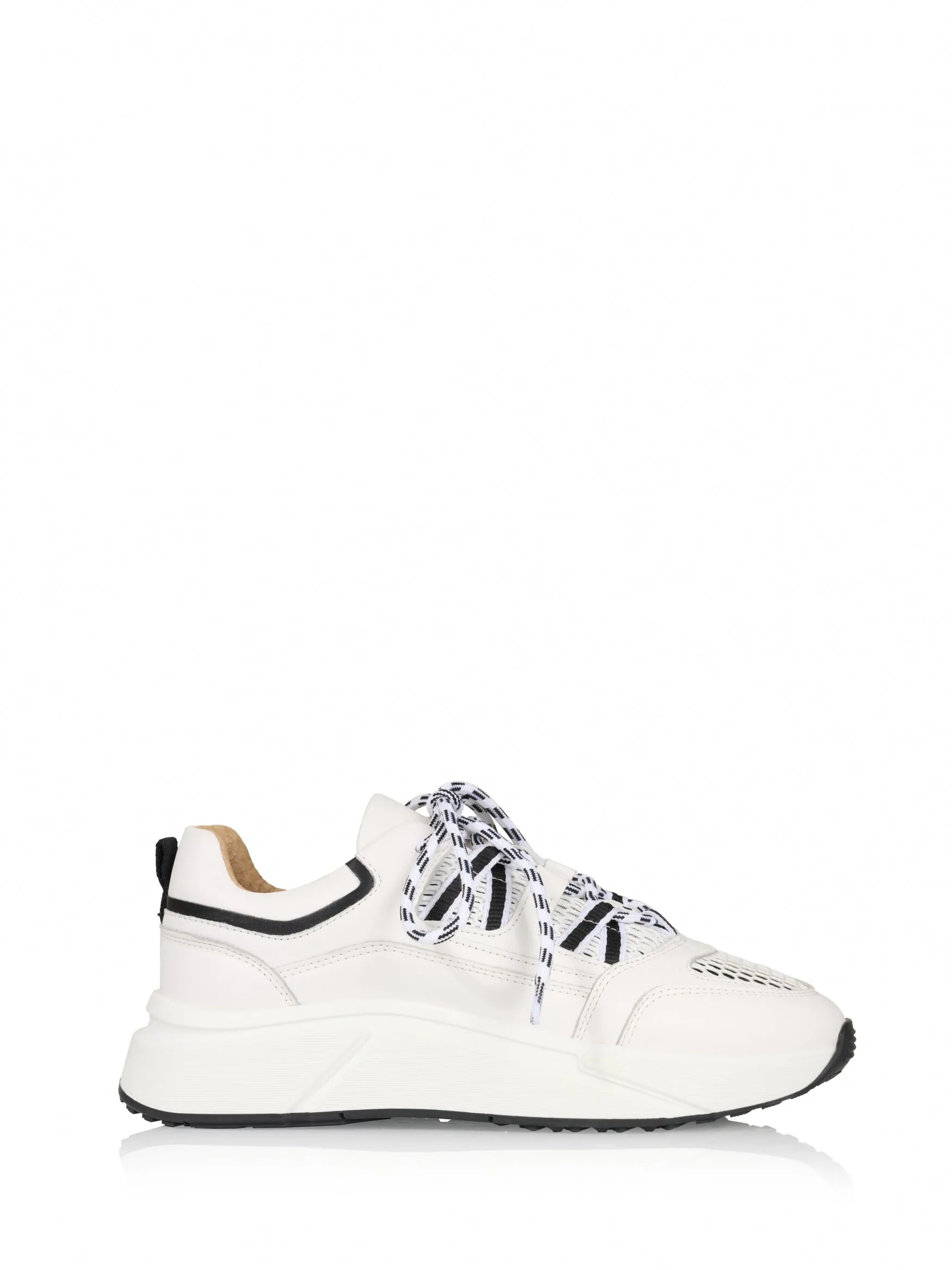 SENJA leer - Sneakers | Black / White
