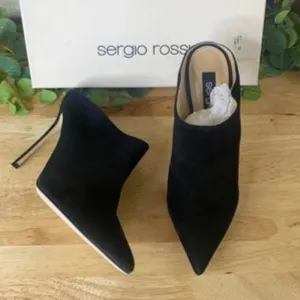 Sergio Rossi Godiva Black Leather Mule 39.5M