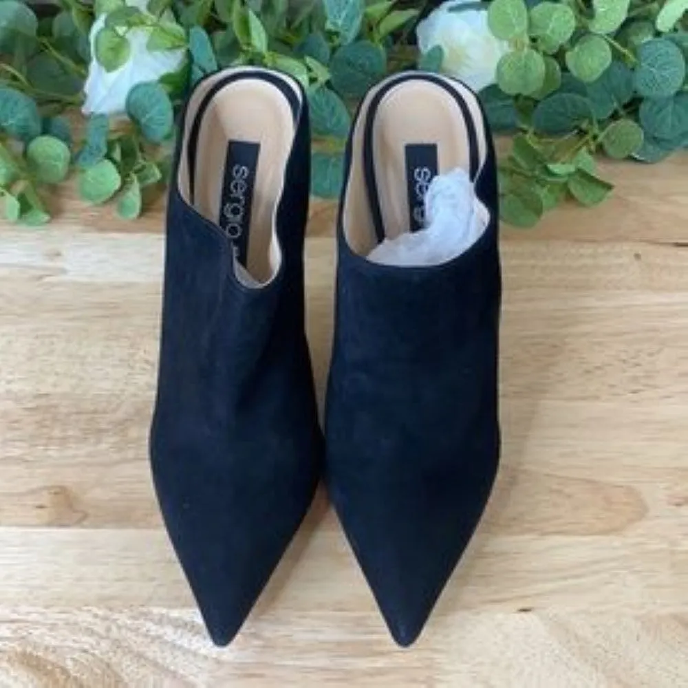 Sergio Rossi Godiva Black Leather Mule 39.5M