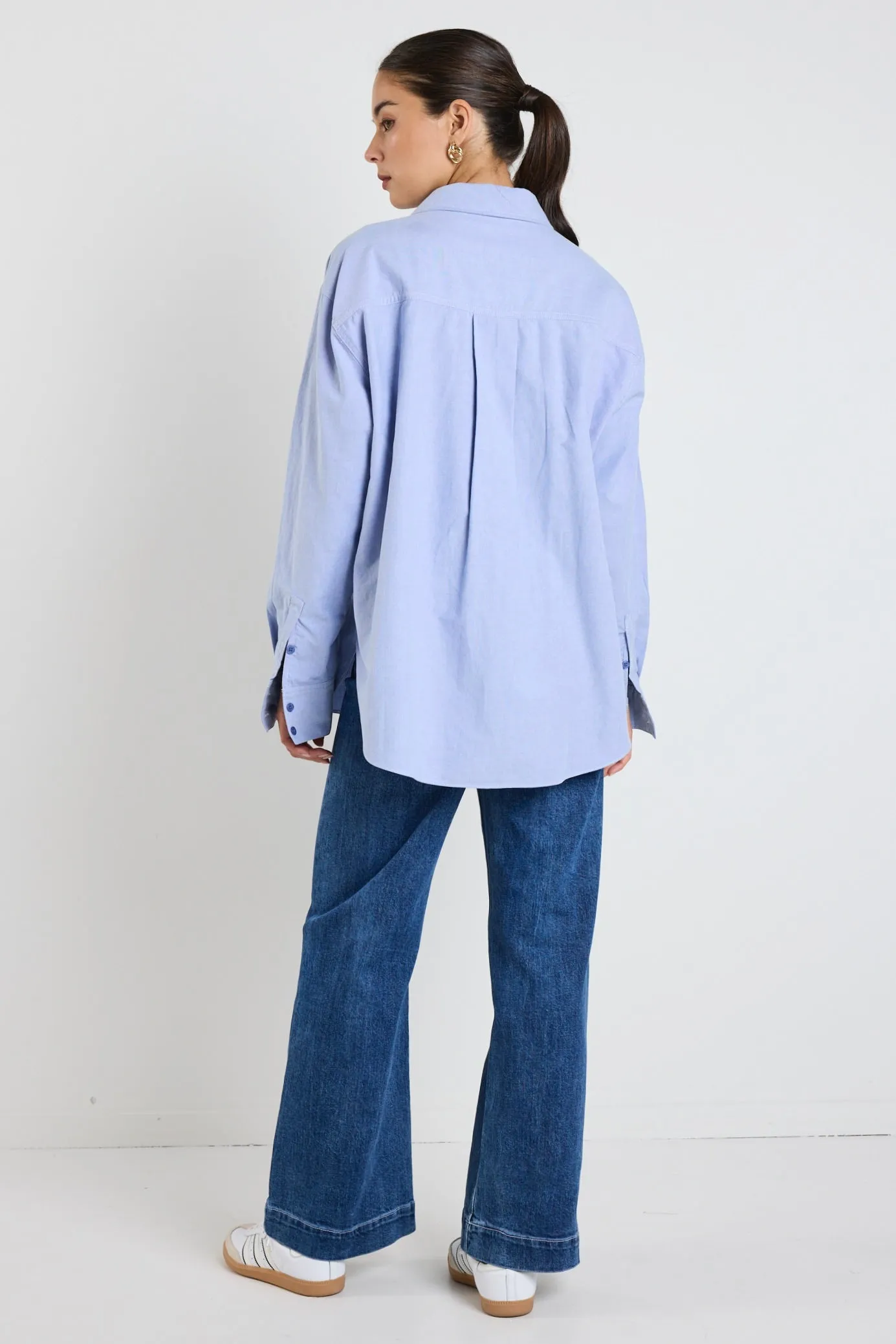Signature Blue Oxford Oversized Shirt