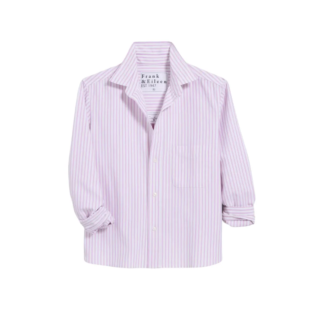 Silvio Untuckable Button Up Shirt in Wild Purple Stripe