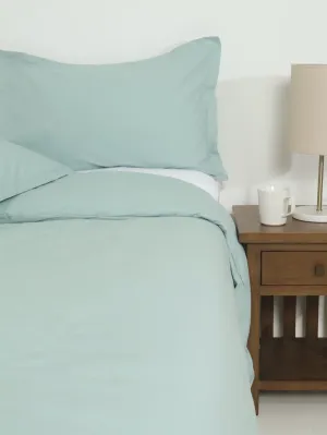 Single & 3/4 Modern Oxford Duvet Set - Duck Egg