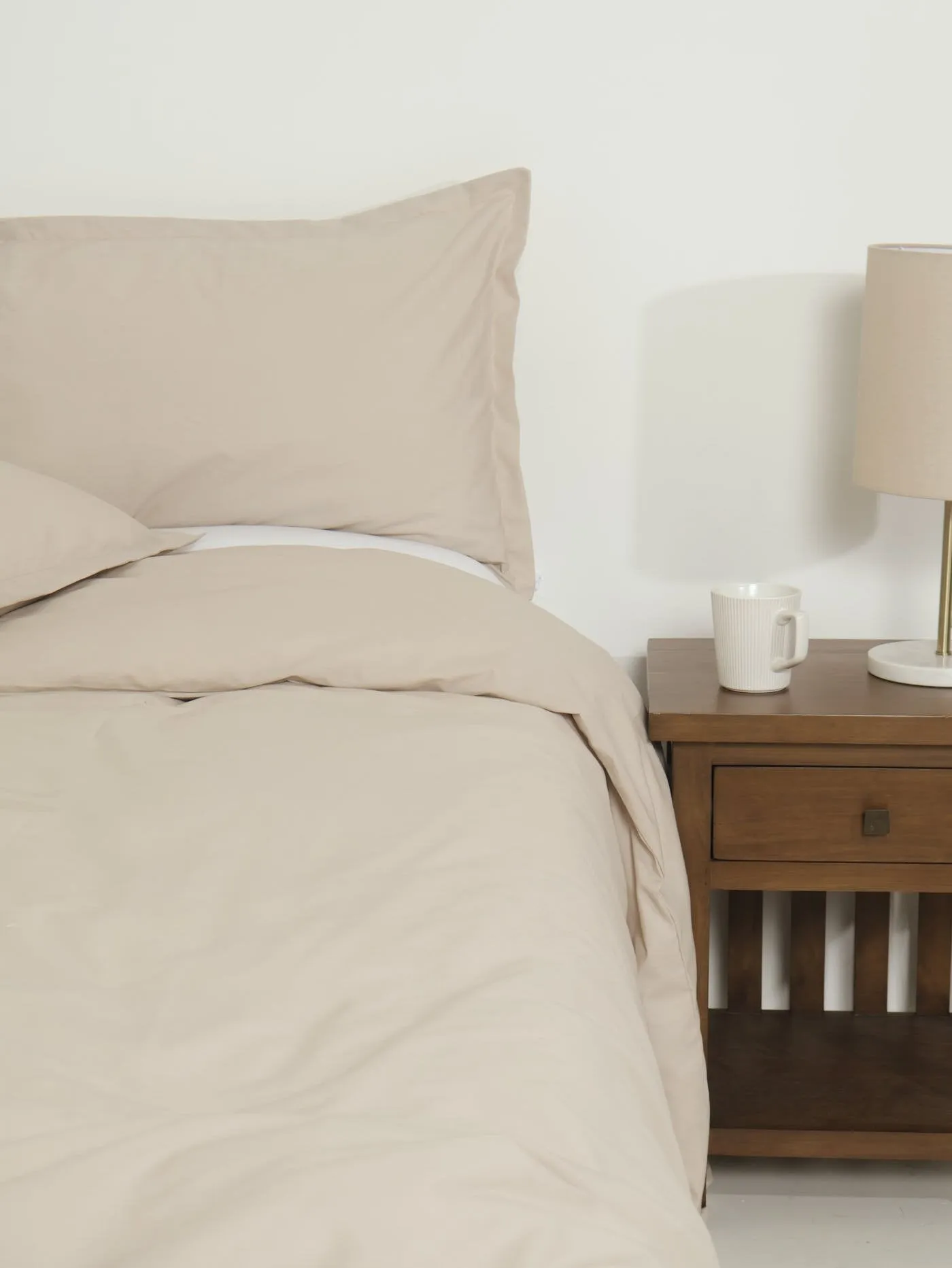 Single & 3/4 Modern Oxford Duvet Set - Stone
