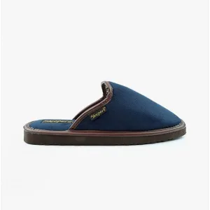 Sleepers Sleepers Mens Textile Mule Slippers Navy