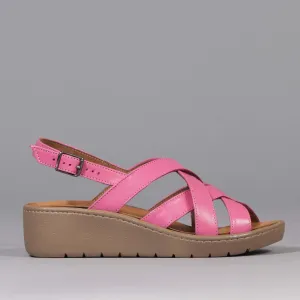 Slingback Sandal with Removable Footbed in Fuchsia - 12534