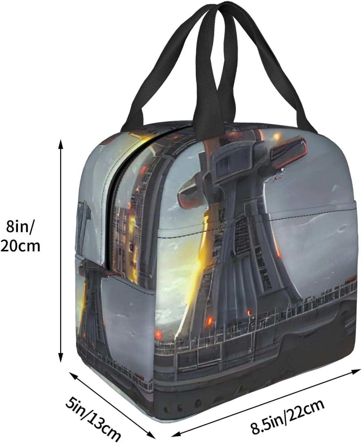 SSIMOO Giant Nuclear Ship Stylish And Practical Reusable Lunch Bag-Insulated Lunch Tote For Office,Camp Activities.