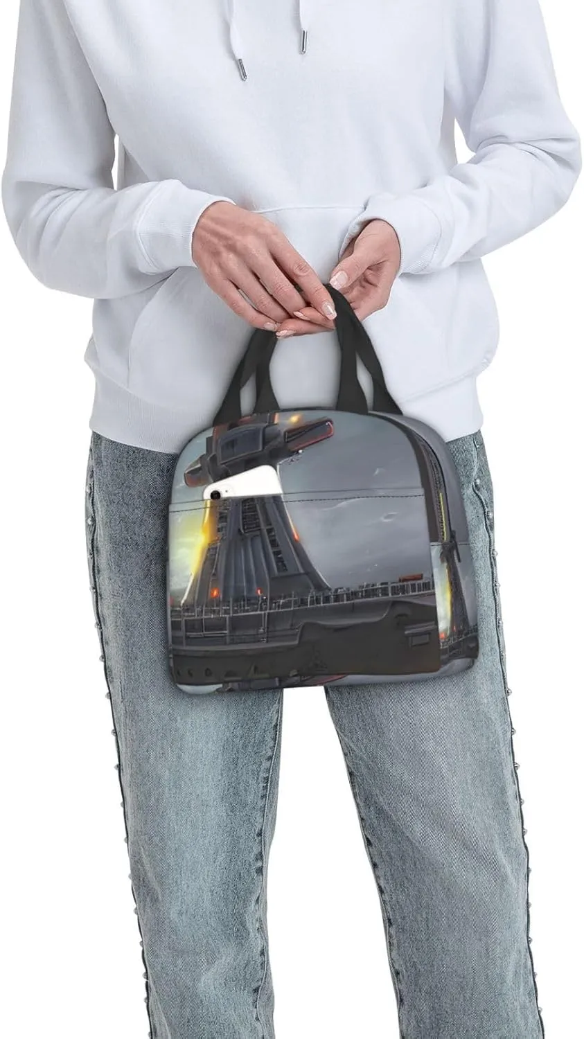 SSIMOO Giant Nuclear Ship Stylish And Practical Reusable Lunch Bag-Insulated Lunch Tote For Office,Camp Activities.