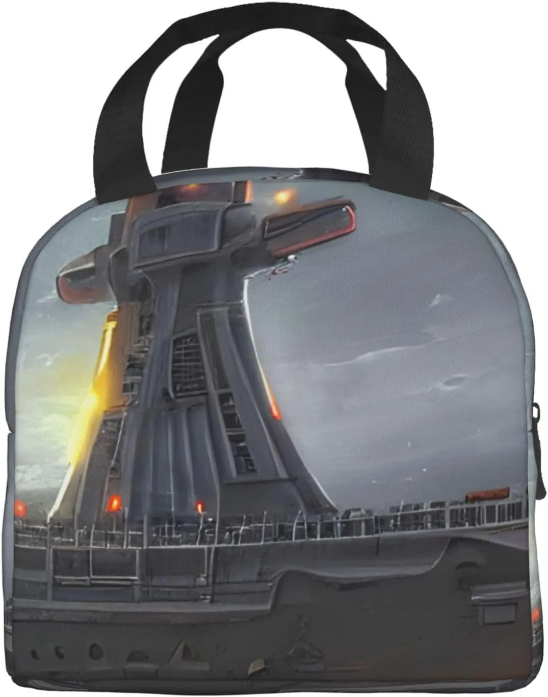 SSIMOO Giant Nuclear Ship Stylish And Practical Reusable Lunch Bag-Insulated Lunch Tote For Office,Camp Activities.