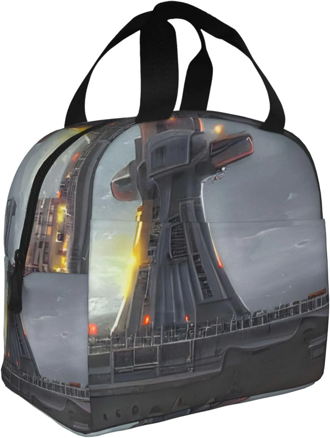 SSIMOO Giant Nuclear Ship Stylish And Practical Reusable Lunch Bag-Insulated Lunch Tote For Office,Camp Activities.