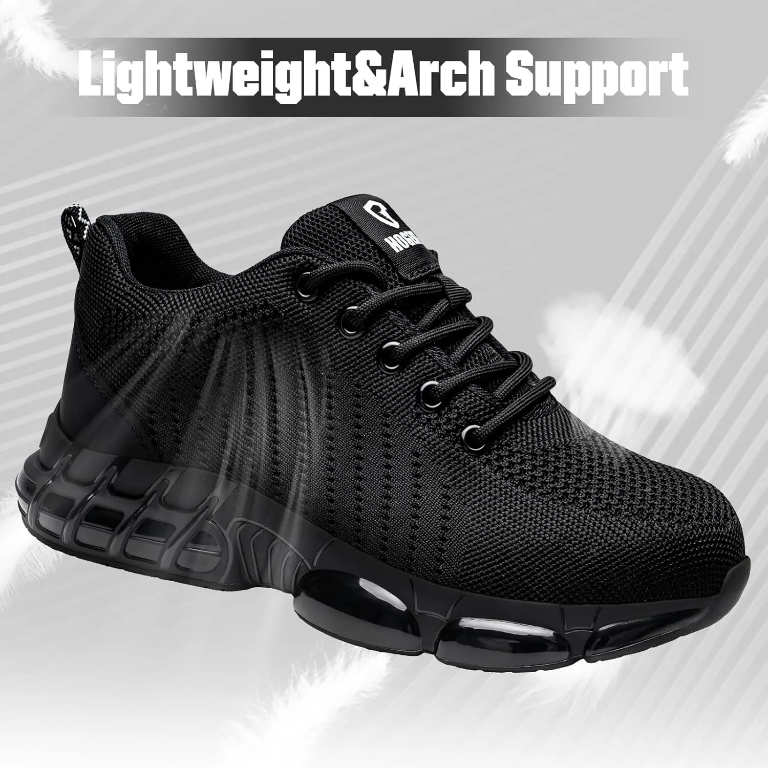 Steel Toe Shoes for Men Women Safety Work Sneakers Indestructible Comfortable Lightweight Breathable Construction Sneakers Anti Smashing Puncture Proof Air Cushion