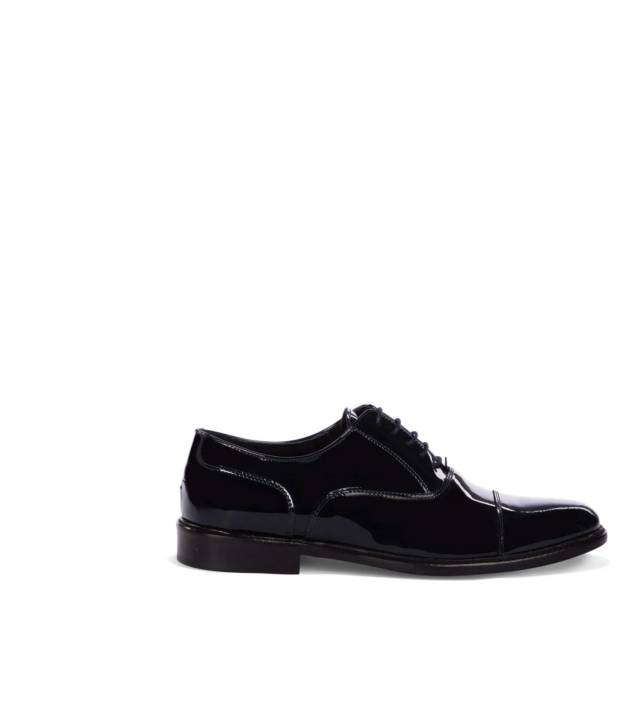 Stringate oxford in vernice blu
