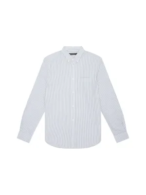 Stripe Pocket Long Sleeve Oxford Shirt