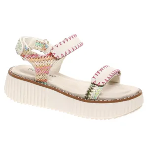 Sweet-4 Platform Adjustable Strap Sandal in Fucshia