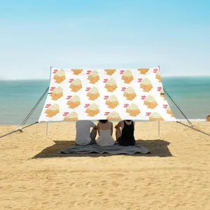 Taiyaki Fish-Shaped Ice Cream Beach Camping Tent Sun Shelter for Whole Family, Beach Shade Canopy with UPF50  UV Protection,Easy Set Up and Carry,Outdoor Shade for Trips, Fishing, Backyard Fun