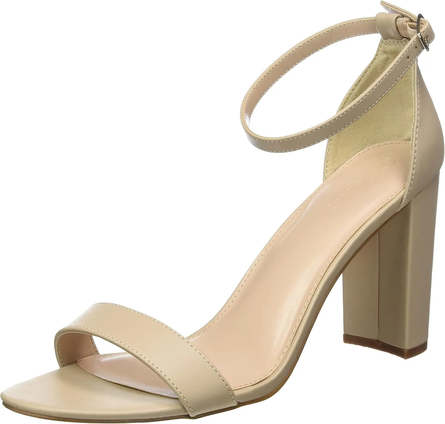 The Drop Women's Rebecca Strappy High Block Heel Sandal Shoe, Bone, 11 M US