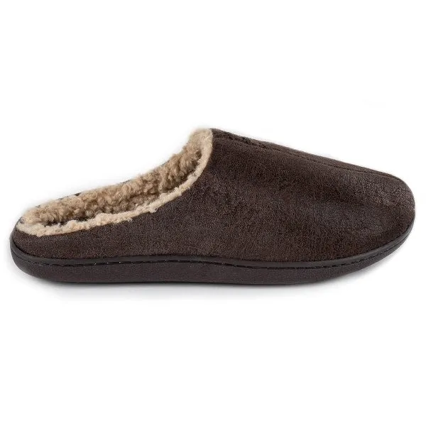 Totes Isotoner DISTRESSED Mens Mule Slippers Brown
