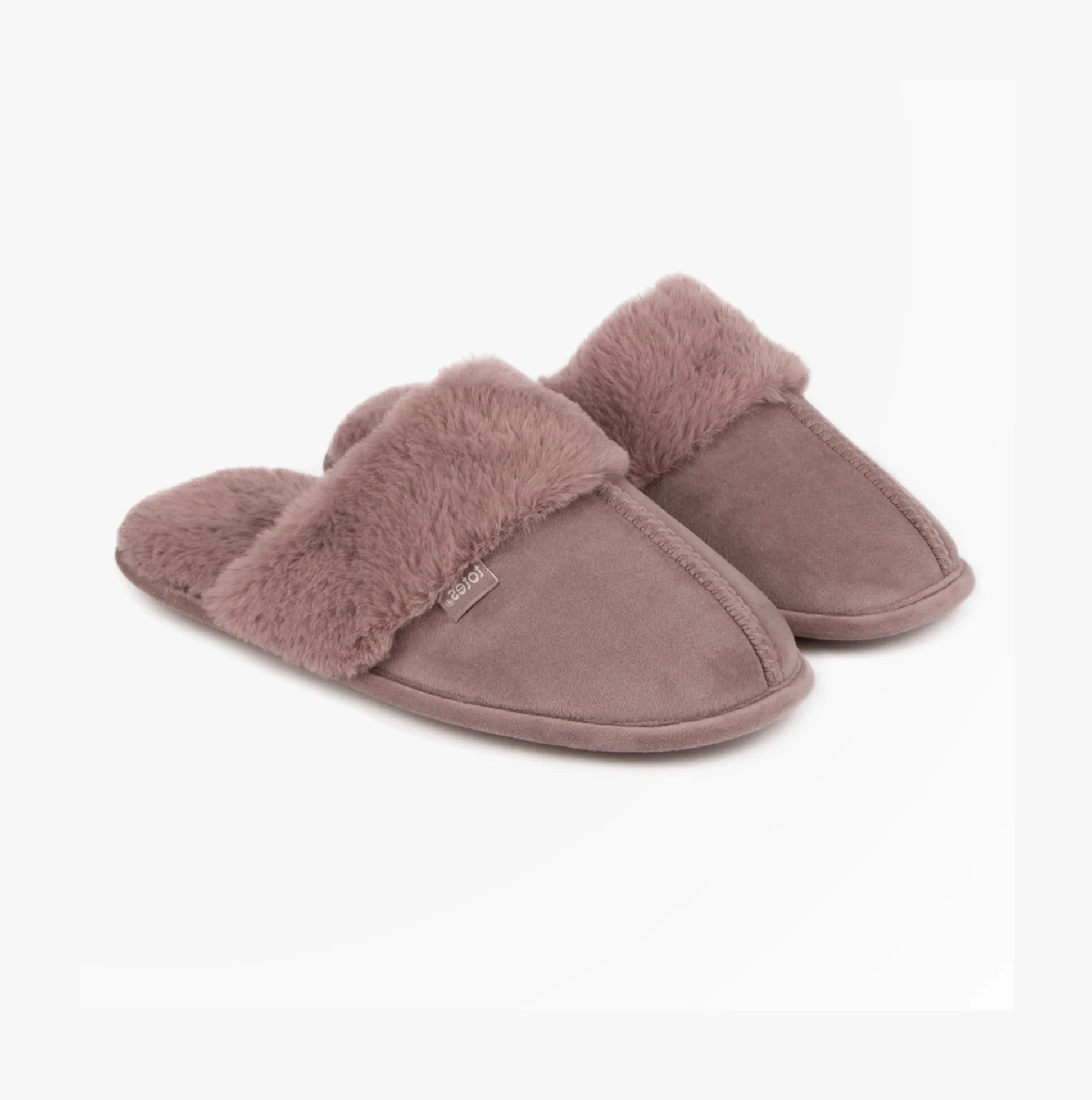 Totes Toasties VELOUR Mule Slippers Womens Mink