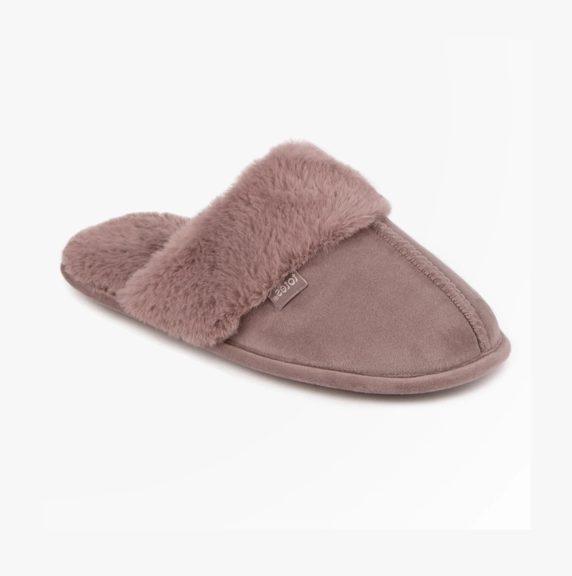 Totes Toasties VELOUR Mule Slippers Womens Mink