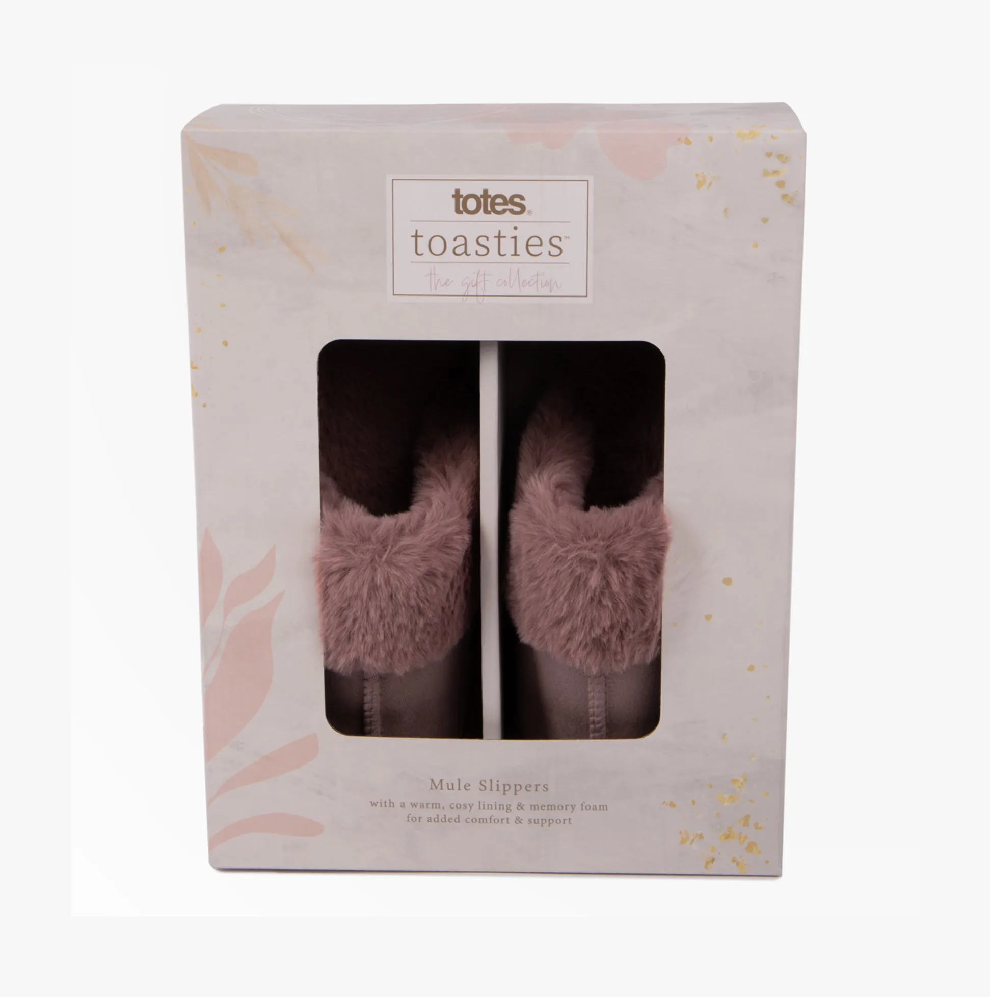 Totes Toasties VELOUR Mule Slippers Womens Mink