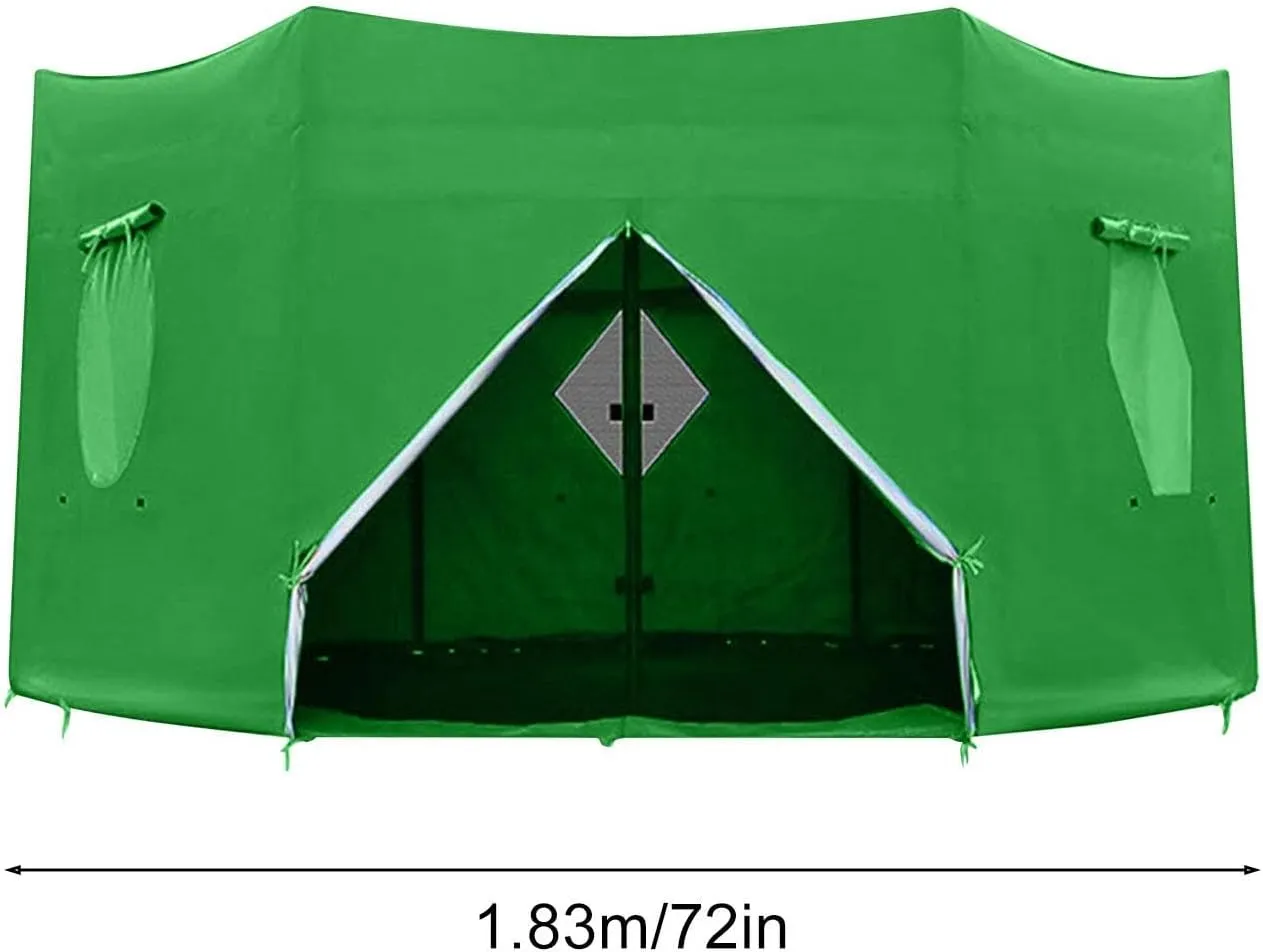 Trampoline Tent 14ft 12ft 10ft 8ft 6ft Fits for 6 Straight Round Trampolines, Green Trampoline Tent, Trampoline Accessories Tent (Tent Only)
