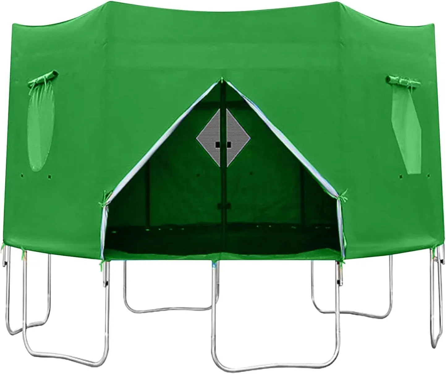 Trampoline Tent 14ft 12ft 10ft 8ft 6ft Fits for 6 Straight Round Trampolines, Green Trampoline Tent, Trampoline Accessories Tent (Tent Only)