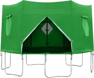 Trampoline Tent 14ft 12ft 10ft 8ft 6ft Fits for 6 Straight Round Trampolines, Green Trampoline Tent, Trampoline Accessories Tent (Tent Only)