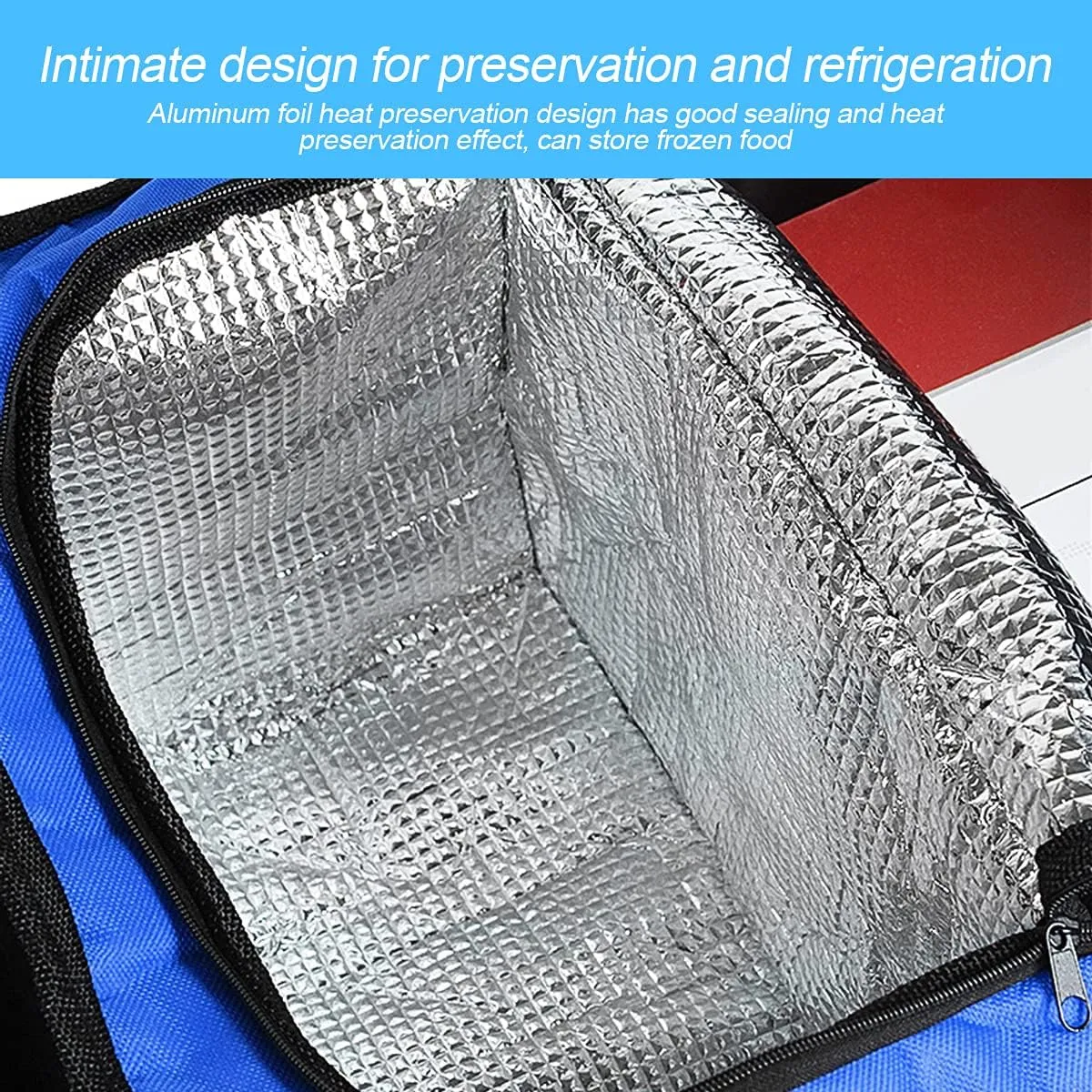 Trunk Organizer, Large Capacity Cargo Storage with Insulation Cooler, Foldable for Cars, Vehicles, SUVs, Trucks, Automotive Interior Organizer (Blue)