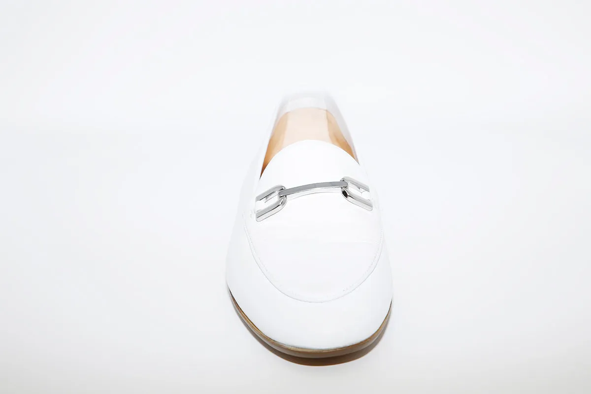 UNISA - DALCY White Leather Flat Loafer