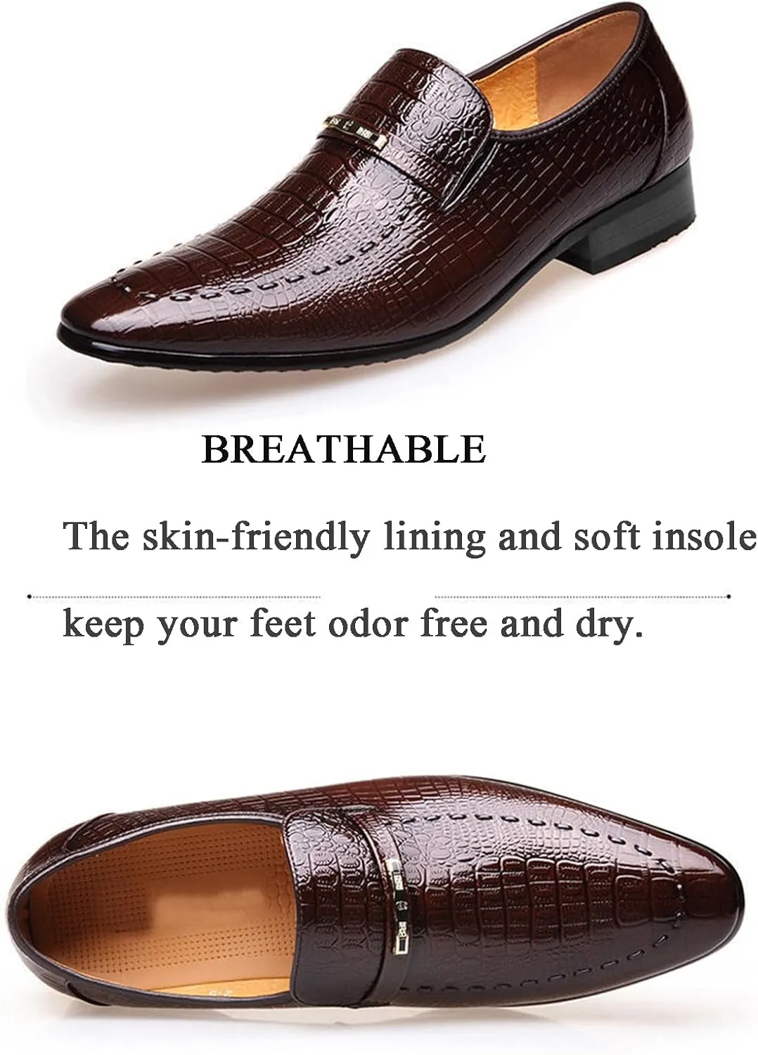 UOQAPRE Men's Oxfords Formal Dress Shoes Classic Oxford Dress Shoes Formal Business Full Leather Shoes for Men