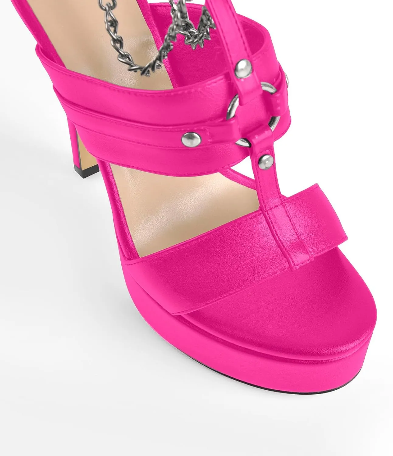 VERISSON Women's Stiletto High Heel Sandals Cross Bands Open Toe Platform Ankle Sandals Party Dress