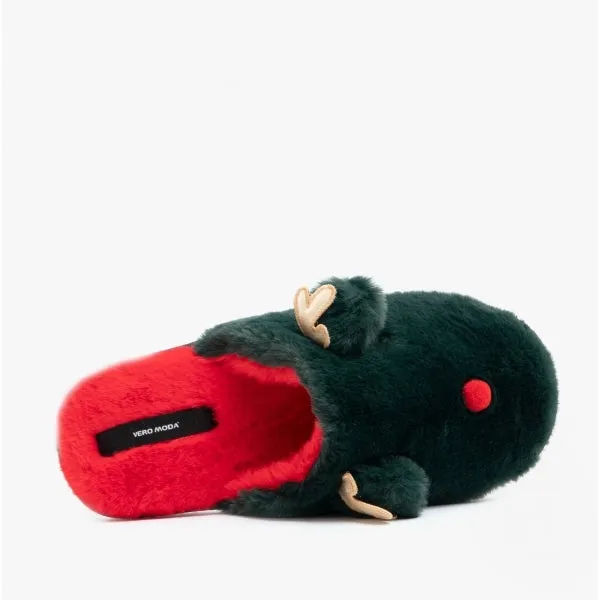 Vero Moda THEA Womens Reindeer Novelty Mule Slippers Ponderosa Pine