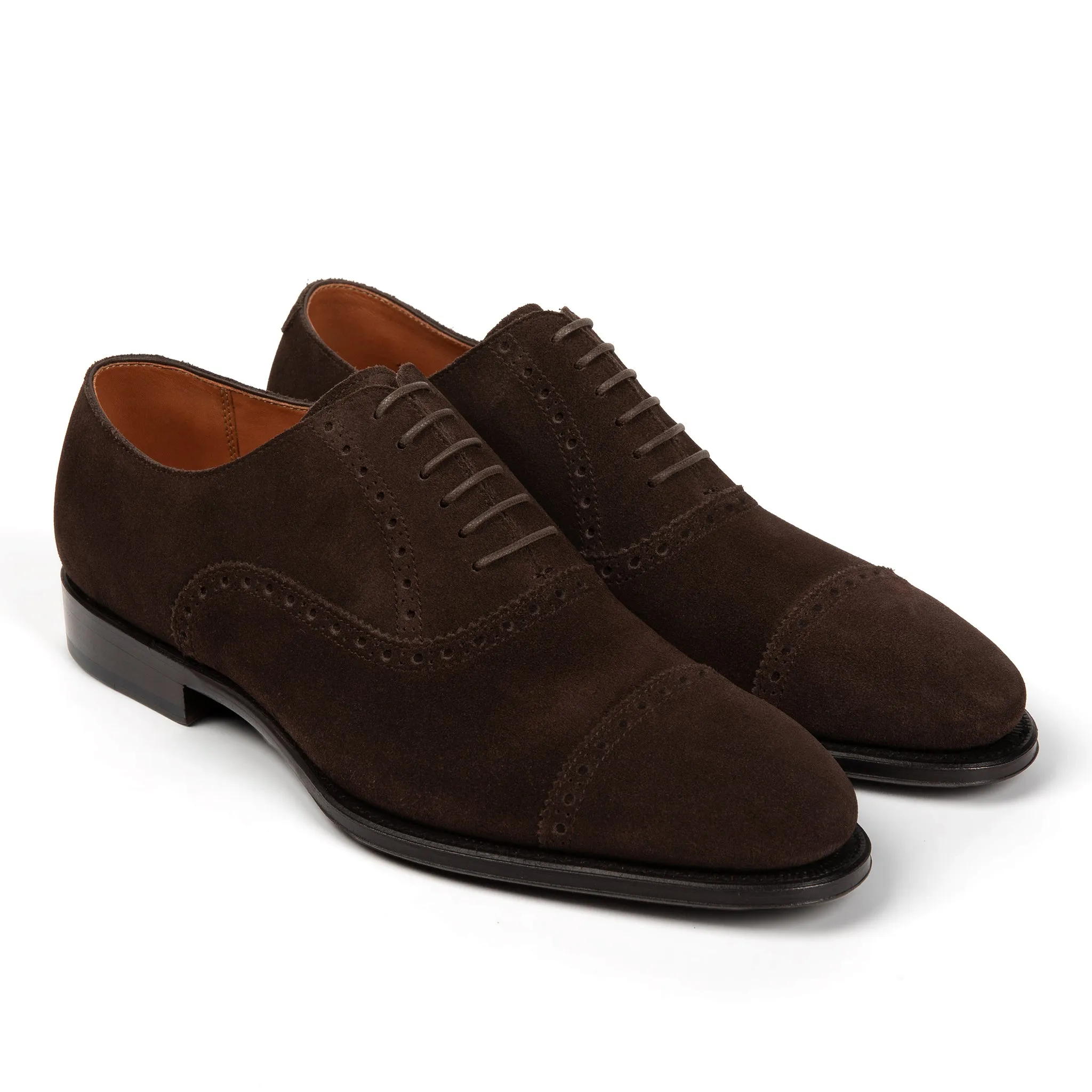 Windsor Brogue Cap-Toe // Tobacco Velvet Brown Suede