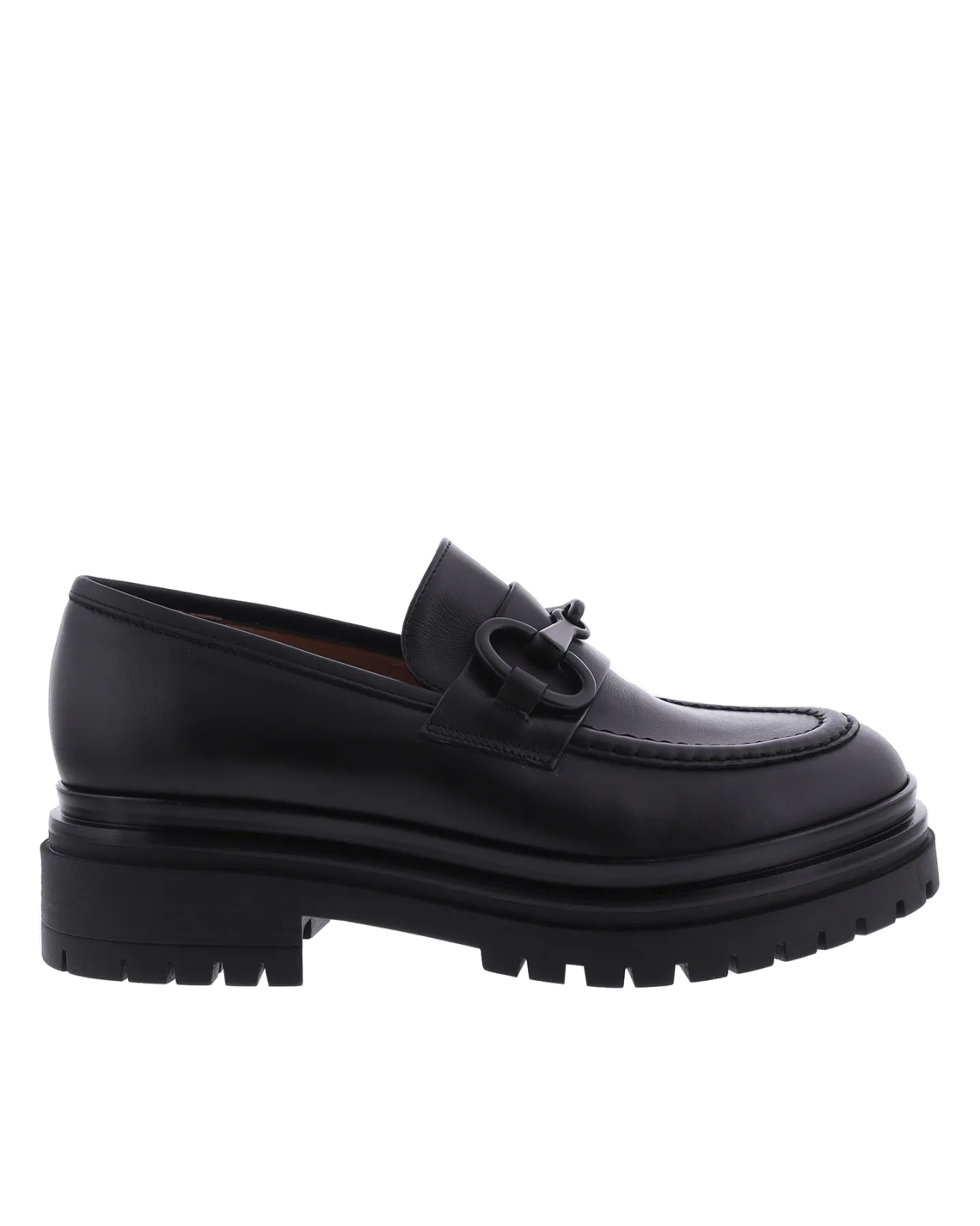 Women Chunky Loafer Leather Black