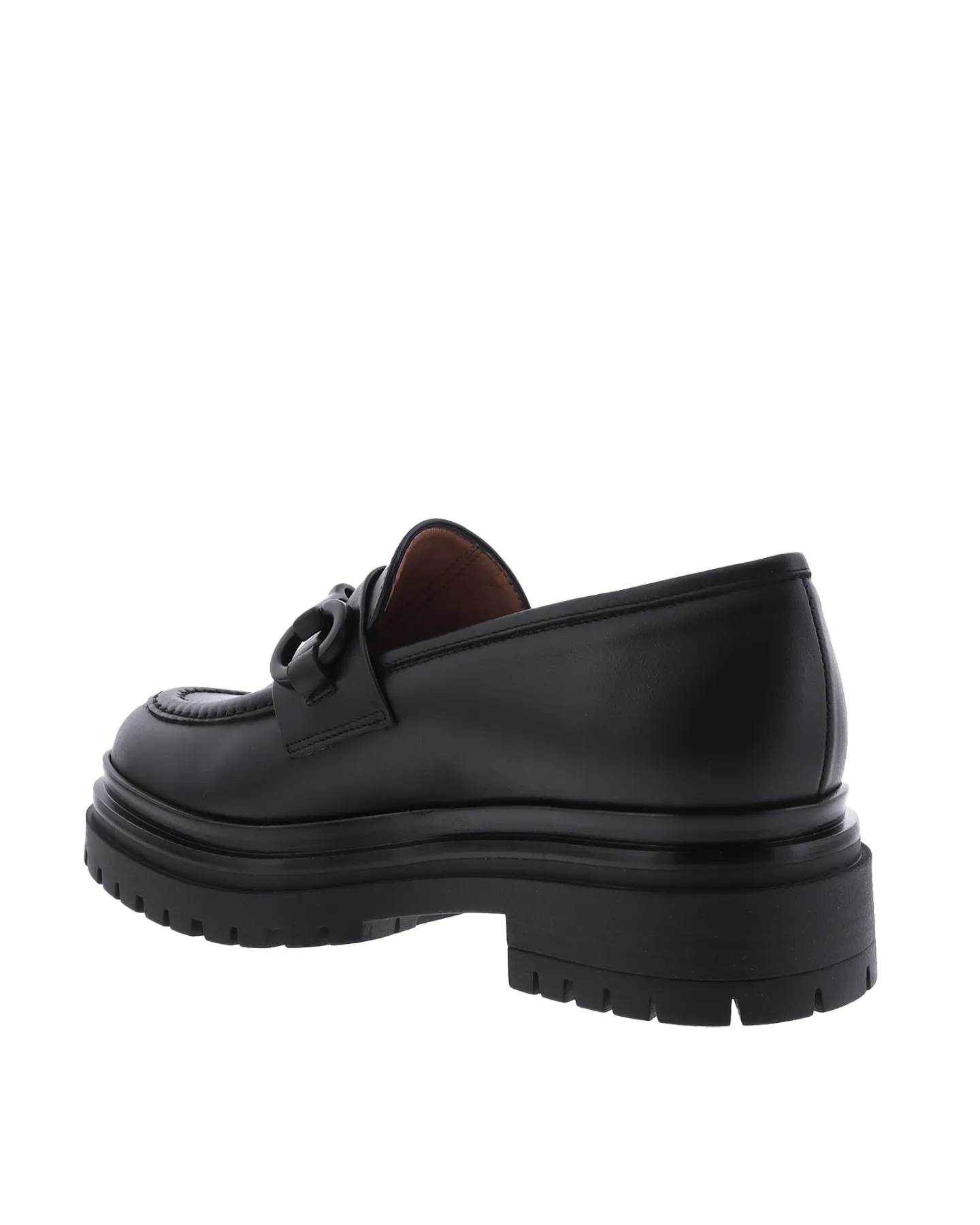 Women Chunky Loafer Leather Black
