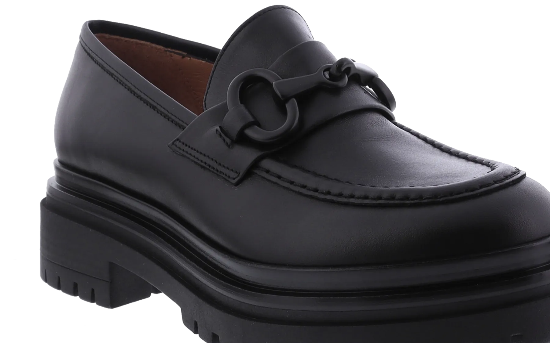 Women Chunky Loafer Leather Black
