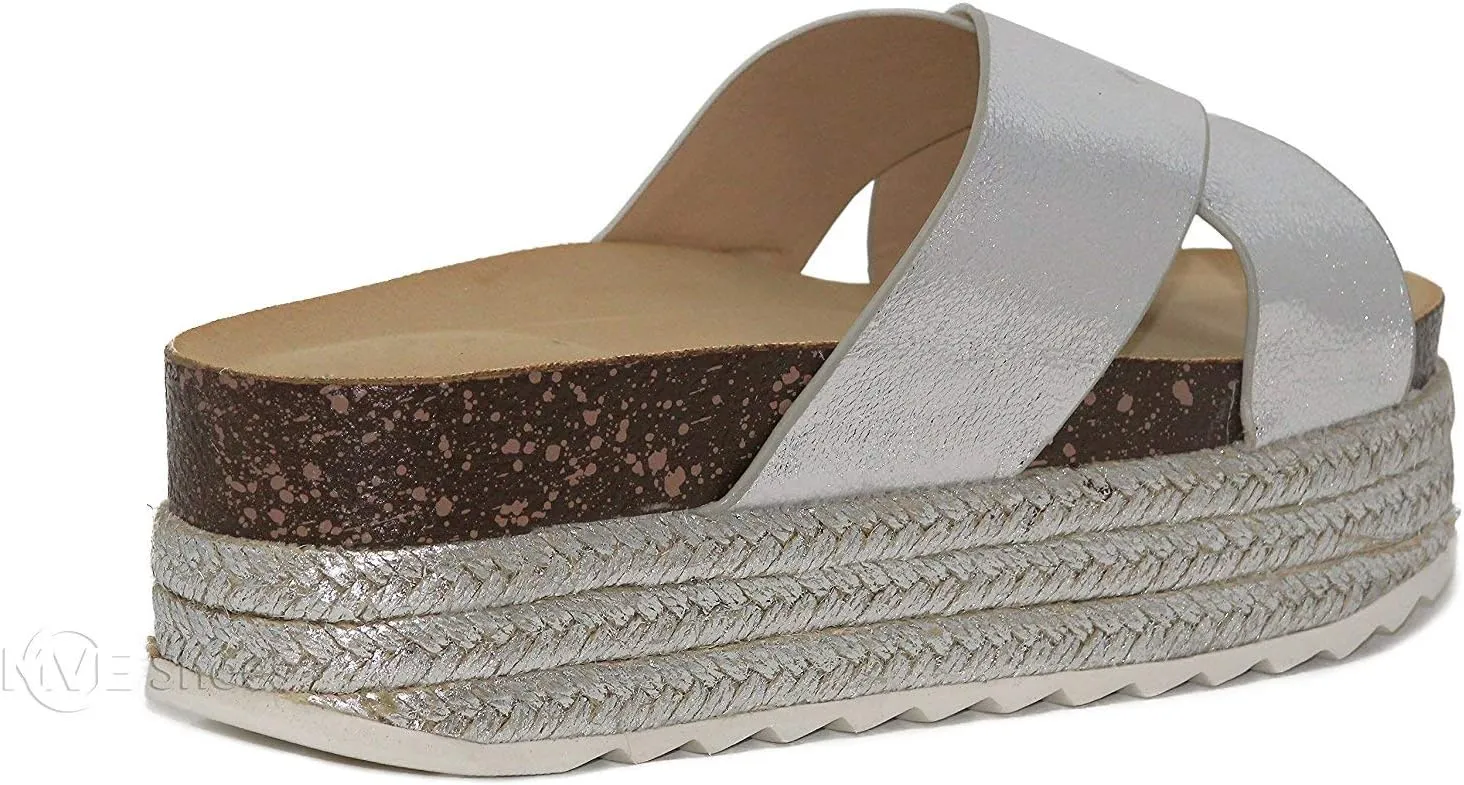 Women Platform Sandal Casual Beach Espadrille Slip On Summer Slides GG11