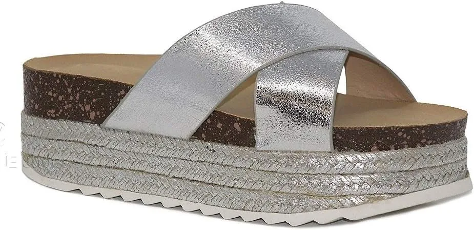 Women Platform Sandal Casual Beach Espadrille Slip On Summer Slides GG11
