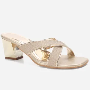 Women "DESERAE" Shimmer Block Heel Sandals