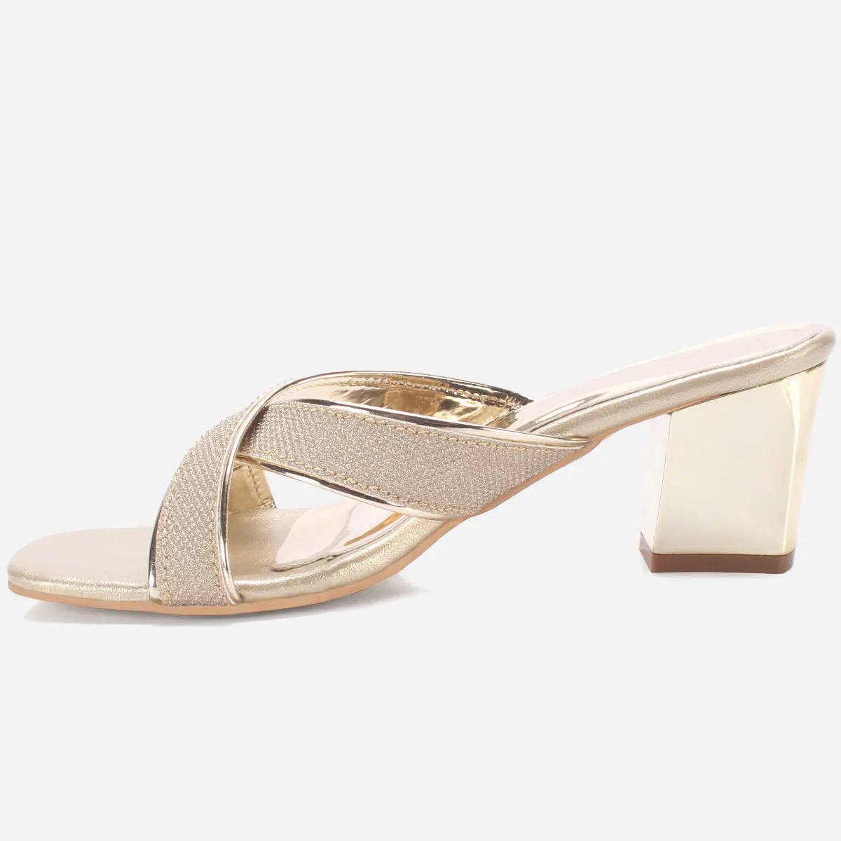 Women "DESERAE" Shimmer Block Heel Sandals