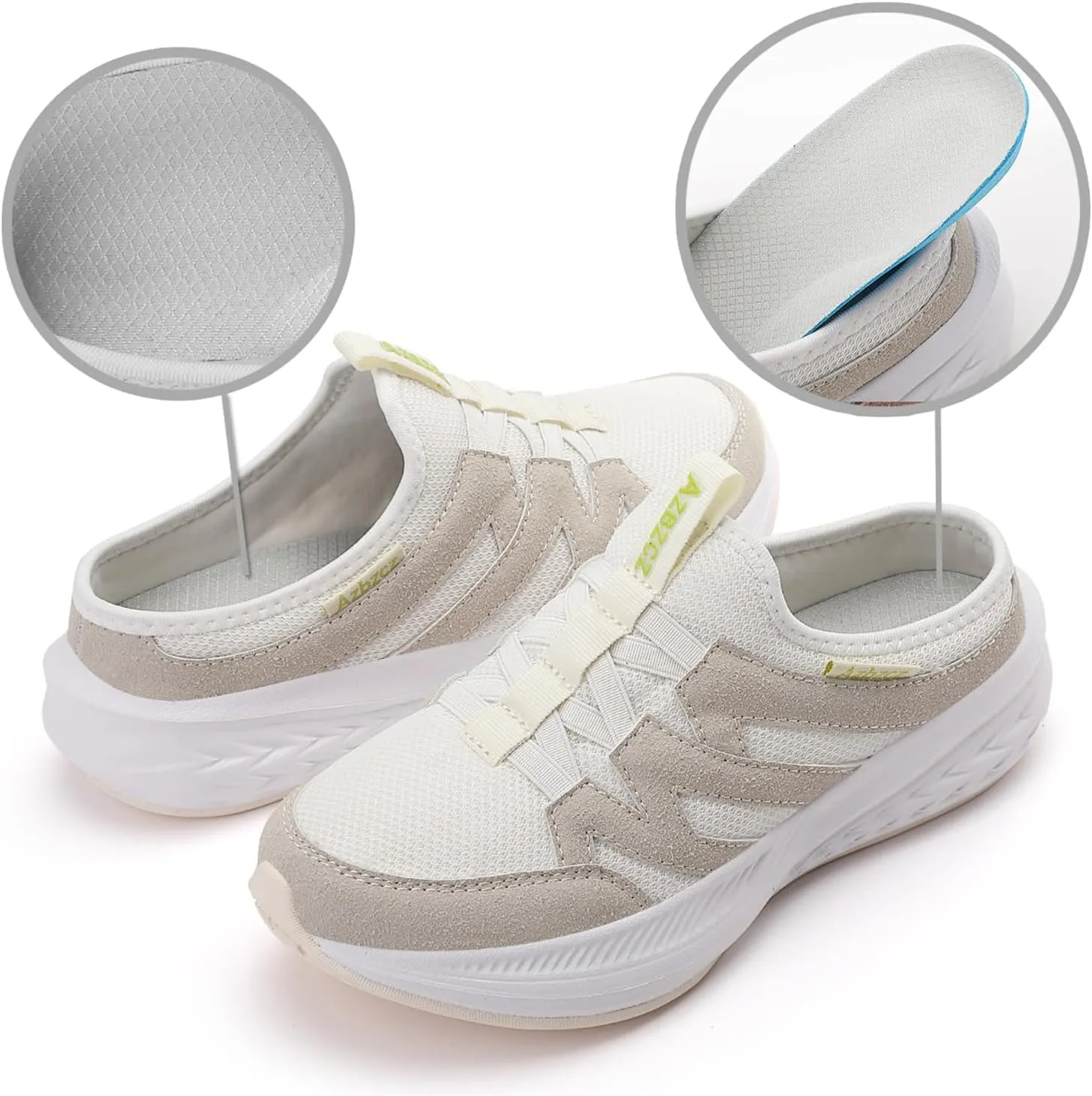 Women Slip On Mule Shoes Lightweight Closed Toe Arch Support Non Slip Rubber Sole