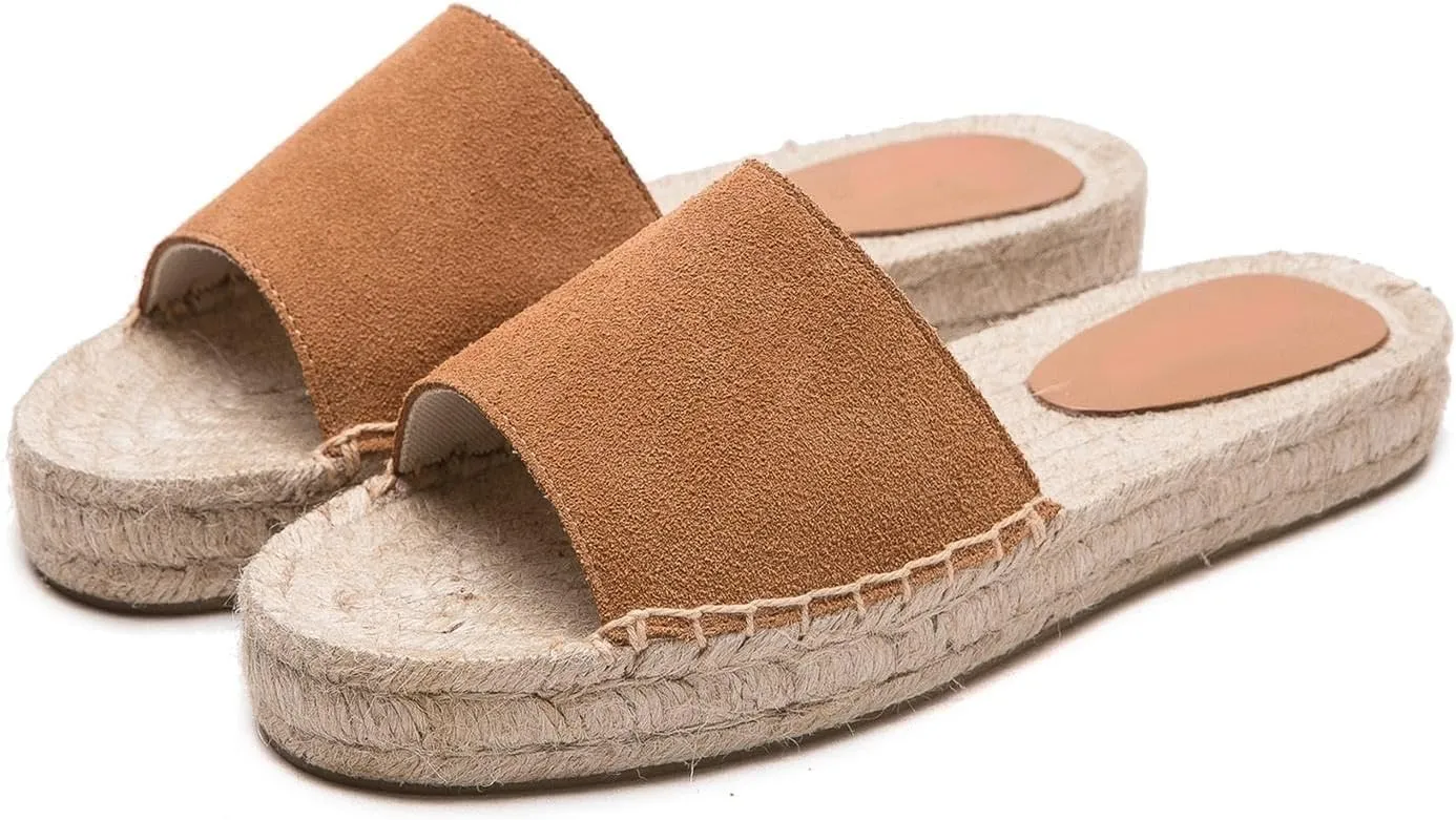 Women's One Word Thick Bottom Slippers - Fashionable Flat Shoes Comfortable Sandals Breathable Non slip Slippers Easy to Wear Suitable for Pairing with T-shirts, Dresses, Jeans