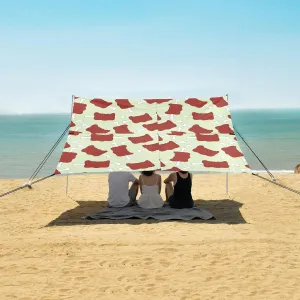 Yummy Meat Pattern Beach Camping Tent Sun Shelter for Whole Family, Beach Shade Canopy with UPF50  UV Protection,Easy Set Up and Carry,Outdoor Shade for Trips, Fishing, Backyard Fun Picnics